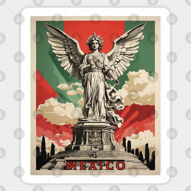 Angel de la Independencia Mexico Tourism Vintage Poster Sticker by TravelersGems